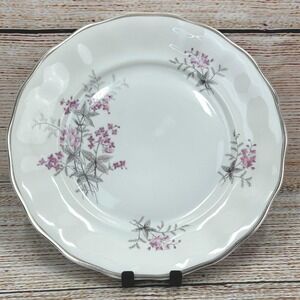 Favolina Karolina Jarolina Poland China Dinner‎ Plate Silver Scalloped 3879 7